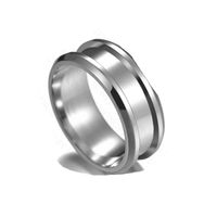 Fashion Stainless Steel 8mm Wide Double Oblique Ring Nhhf145911 sku image 1