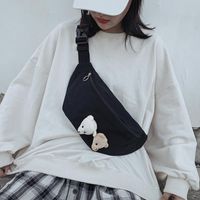 Coréen Ulzzang Femelle Étudiant Mignon De Bande Dessinée Ours Taille Sac Poitrine Sac Ins Fille Vintage Style Mignon Petit Sac D'épaule main image 9