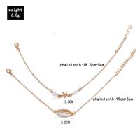 Ocean Series Fashion Starfish Beads Shell Alloy Anklet Bracelet Nhbq146478 main image 6