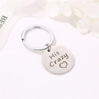 Vente Chaude En Europe Et Amérique Goutte D'huile Anglais Lettre Keychain Son Fou Son Cinglé En Acier Inoxydable Amour Coeur Ornements main image 4