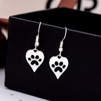 Fashion Hollow Heart Cat Claw Dog Paw Print Earrings Nhcu146614 main image 5