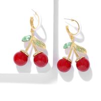 Fashion Creative Rhinestone Drop Oil Fruit Earrings Nhjq146618 main image 3
