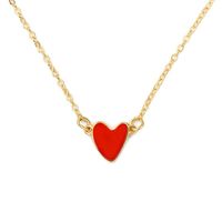 Red Love Drops Double Heart Heart Clavicle Chain Necklace Nhcu146624 main image 6