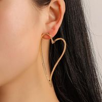 Fashion Pierced Love Heart-shaped Metal Earrings Nhcu146641 main image 1