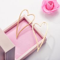 Fashion Pierced Love Heart-shaped Metal Earrings Nhcu146641 main image 5