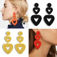 Ethnic Style Hand-woven Heart-shaped Niche Earrings Nhjq146673 main image 1