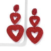 Ethnic Style Hand-woven Heart-shaped Niche Earrings Nhjq146673 main image 3