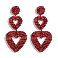 Ethnic Style Hand-woven Heart-shaped Niche Earrings Nhjq146673 main image 7