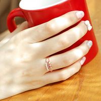 Koreanische Mode Mikro Eingelegte Offene Perle Zirkon Ring Weibliches Paar Ring Zubehör Zeigefinger main image 3