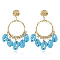 Fashion Temperament Circle Ocean Wind Shell Earrings Nhkq146700 main image 4