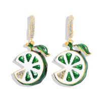 Cute Lemon Alloy Rhinestone Earrings Nhjq146713 main image 11