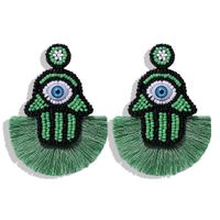 European And American Magic Eye Rice Beads Tassel Earrings Nhjq146720 main image 15