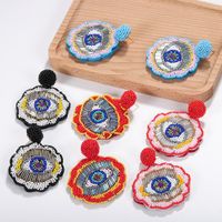 Creative Ethnic Style Eyes Beige Beads Fabric Earrings Nhjq146723 main image 22