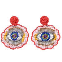 Creative Ethnic Style Eyes Beige Beads Fabric Earrings Nhjq146723 main image 21
