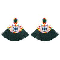 Creative Ethnic Style Eyes Beige Beads Fabric Earrings Nhjq146723 main image 8