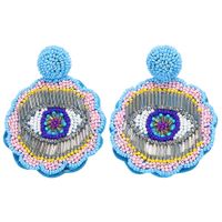 Creative Ethnic Style Eyes Beige Beads Fabric Earrings Nhjq146723 main image 13