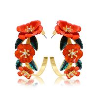 Lady C Shape Alloy Flowers Earrings sku image 3