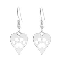 Fashion Hollow Heart Cat Claw Dog Paw Print Earrings Nhcu146614 sku image 2