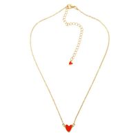 Red Love Drops Double Heart Heart Clavicle Chain Necklace Nhcu146624 sku image 1
