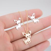 Cartoon Animal Puppy Cat Deer Earrings Necklace Set Nhcu146645 sku image 1