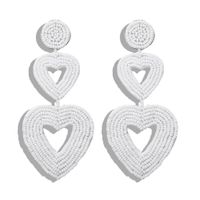Ethnic Style Hand-woven Heart-shaped Niche Earrings Nhjq146673 sku image 1