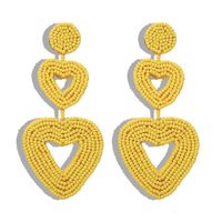 Ethnic Style Hand-woven Heart-shaped Niche Earrings Nhjq146673 sku image 2