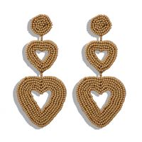 Ethnic Style Hand-woven Heart-shaped Niche Earrings Nhjq146673 sku image 3