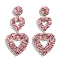 Ethnic Style Hand-woven Heart-shaped Niche Earrings Nhjq146673 sku image 4
