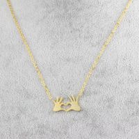 Vente Chaude En Europe Et Amérique Palm Palm Pendentif Collier Protection De L'environnement Or Plaqué Argent Coeur Amour Coeur Collier Clavicule Chaîne En Gros sku image 1