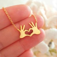 Womens Palms Palm Love Hearts Copper Chain Necklaces Nhcu146684 sku image 3