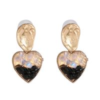 New Simple Heart-shaped Natural Stone Alloy Earrings Nhjj146774 main image 9