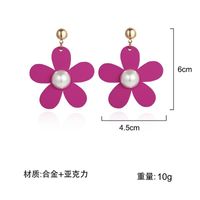 Fresh And Sweet Acrylic Four-color Flower Earrings Nhpf146775 main image 4