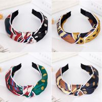 New Cloth Printed Knotted Wide Headband Nhhv146883 main image 1