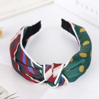 New Cloth Printed Knotted Wide Headband Nhhv146883 main image 5