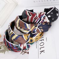 New Cloth Printed Knotted Wide Headband Nhhv146883 main image 6