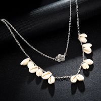 Fashion Old Flower Shell Alloy Necklace Nhgy146944 main image 4