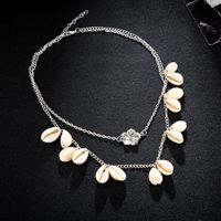Fashion Old Flower Shell Alloy Necklace Nhgy146944 main image 5