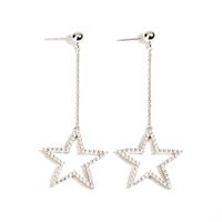 Pentagram Boucles D'oreilles Femmes De Long Tempérament Sauvage Élégant Coréen Style Simple Étudiant Mode 925 Sterling Argent Froid Style main image 6