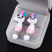 Creative Handmade Cute Color Rabbit Soft Clay Earrings Nhgy146993 main image 4