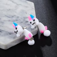 Creative Handmade Cute Color Rabbit Soft Clay Earrings Nhgy146993 main image 6