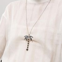 Fashion Coconut Tree Tropical Sweater Chain Long Necklace Nhll147019 main image 1