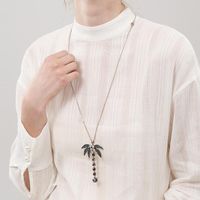 Fashion Coconut Tree Tropical Sweater Chain Long Necklace Nhll147019 main image 3