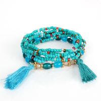 Bohemian Multi-layer Rice Beads Tassel Bracelet Nhct147120 main image 3