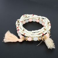 Bohemian Multi-layer Rice Beads Tassel Bracelet Nhct147120 main image 5