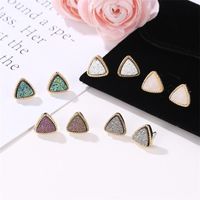 Simple Triangle Frosted Magic Starry Sky Stud Earrings Nhdp147179 main image 3