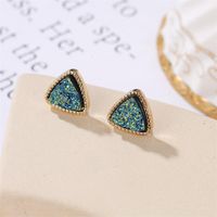 Simple Triangle Frosted Magic Starry Sky Stud Earrings Nhdp147179 main image 4