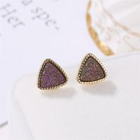 Simple Triangle Frosted Magic Starry Sky Stud Earrings Nhdp147179 main image 5