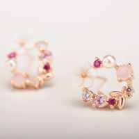 Sweet New Beads Bow Garland Stud Earrings Nhdp147186 main image 3