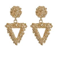 Fashion Hollow Embossed Triangular Alloy Earrings Nhpf147192 main image 2