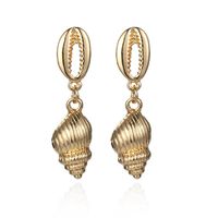 Europäische Und Amerikanische Übertriebene Metall Ohrringe Trend Ige Kreative Legierung Conch Shell Ohrringe Ohrringe Weibliche Persönlichkeit Ozean Stil Ohrringe main image 1
